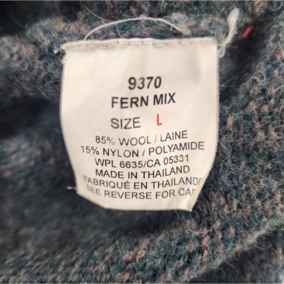 Woolrich Sweater Men Size‎ Large Green Pullover V-Neck Casual Knit Wool Blend - Picture 4 of 4